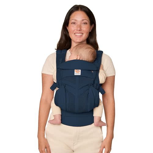 Ergobaby Omni Classic (formerly OMNI 360) All-Position Baby Carrier for Newborn to Toddler with Lumbar Support and Cool Air Mesh, 7-45 Pounds, Midnight Blue, One Size