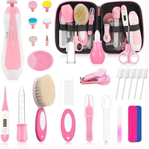 Baby Healthcare and Grooming Kit for Newborn Kids, 31PCS Upgraded Safety Baby Care Kit, Newborn Nursery Health Care Set, Baby Care Products (Pink(31PCS)