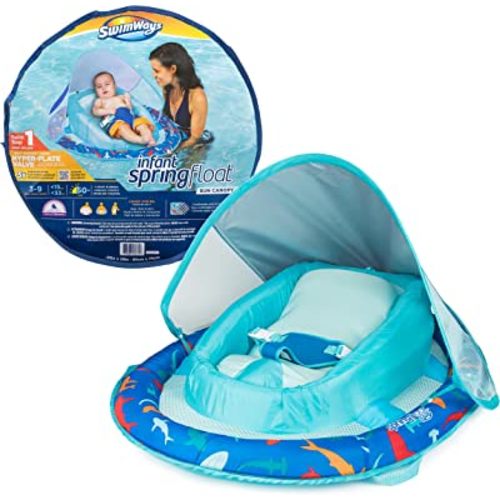 Swimways Sun Canopy Inflatable Infant Spring Float for Infants 3-9 Months, Mermaid Design