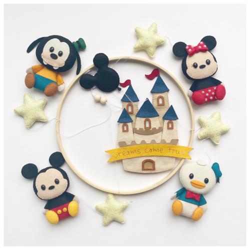 Disney Mickey - Baby Crib- Mobile Nursery Inspired by Disney Mickey - Minnie - Donald - Goofy - Castel - Nursery Decor - Baby Mobile Disney
