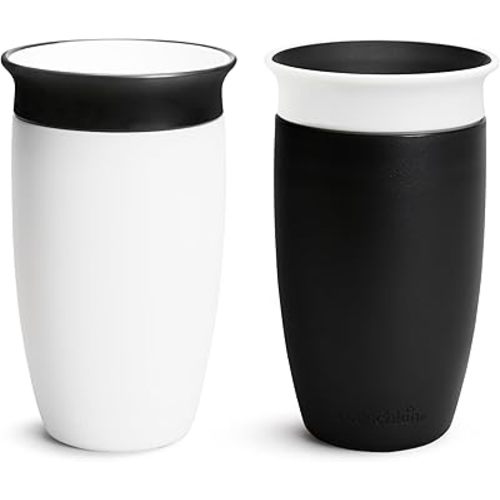 Munchkin® Miracle® 360 Toddler Sippy Cup, Spill-Proof, 10 Ounce, 2 Pack, Black/White