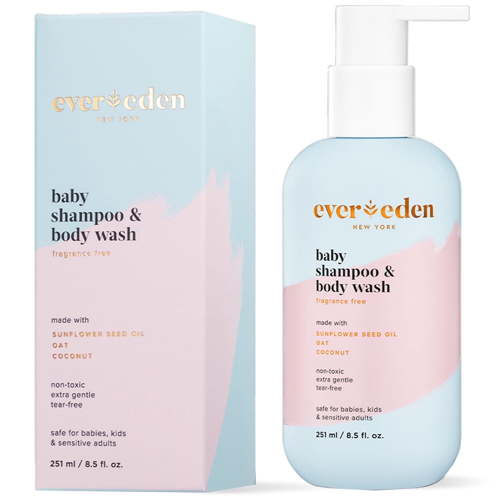 Evereden Baby Shampoo and Body Wash 8.5 fl oz. | Gentle Baby Care | Non-toxic and Fragrance Free | Safe Ingredients