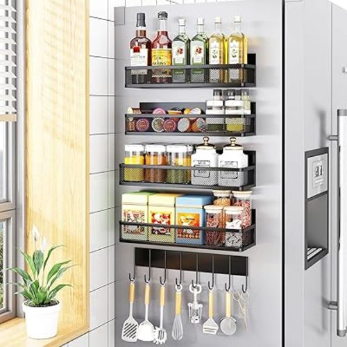 Magnetic Shelf Organizer for Refrigerator (5 Pack)