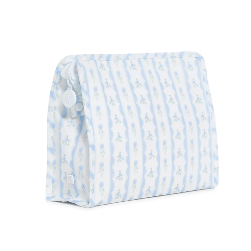TRVL Roadie Large Zip Pouch - Ribbon Floral Blue