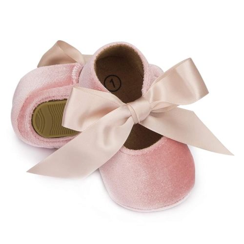 KIDSUN Infant Baby Girls Mary Jane Shoes Non-Slip Rubber Sole Ballet Slippers Princess Dress Wedding Shoes Newborn Crib Shoes First Walkers Shoes