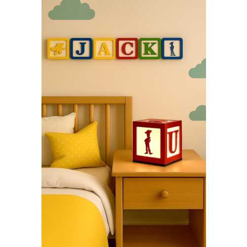 Toy Story Themed Lamp – Personalised Cube Lamp for Kids | Custom Name Light