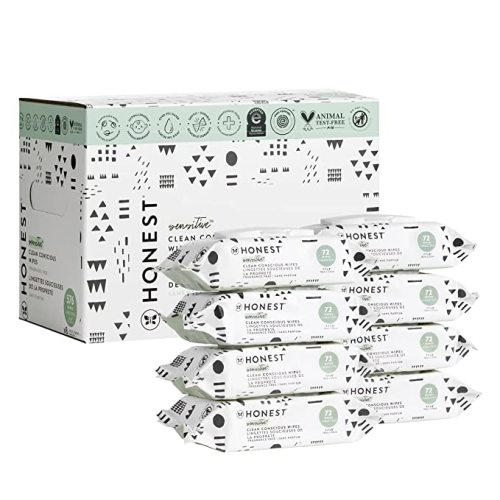 The Honest Company Clean Conscious Unscented Wipes | Pattern Play, 576 Count - 72 Count (Pack of 8)