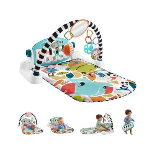 Fisher-Price Baby Playmat Glow and Grow Kick & Play Piano Gym Blue Musical Learning Toy with Developmental Activities for Newborns 0+ Months