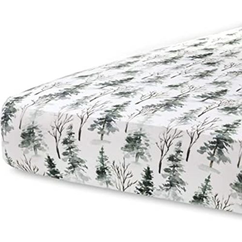 Pobi Baby - Premium Fitted Crib Sheets for Standard Crib Mattress - Ultra-Soft Cotton Blend, Stylish Woodland Pattern, Safe and Snug for Baby (Magical-Woods)