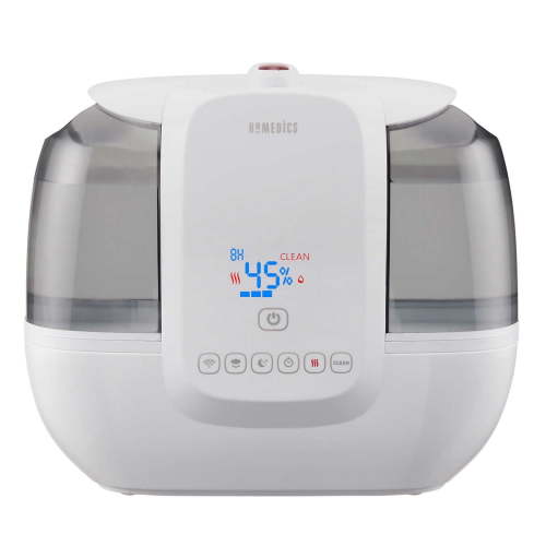 HoMedics TotalComfort Ultrasonic Humidifier, UV-C Tech, Top Fill, Easy Clean, Warm Mist for Large Room & House, White