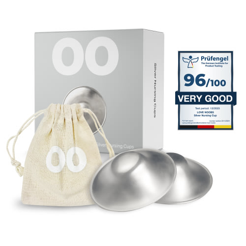 Silver Nursing Cup by LoveNoobs™, Nipple Silver Cup, Nickel-Free, Pure Silver, Regular