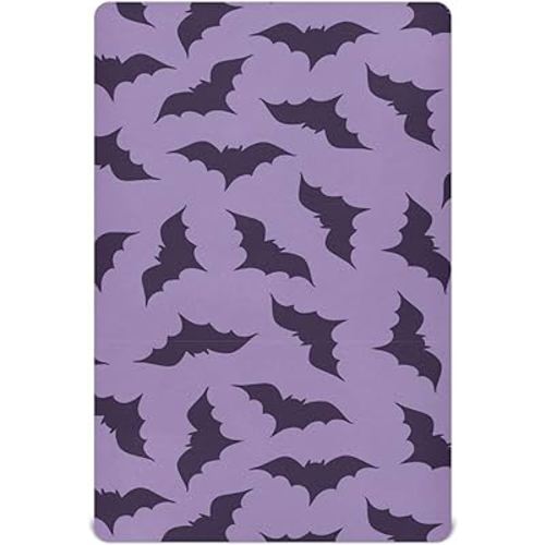 Purple Spooky Bats Crib Sheet for Girls Boys Baby Toddler Bed Mattress Sheets Babies Fitted Crib Sheets for Kids Nursery Bed 52 * 28 in