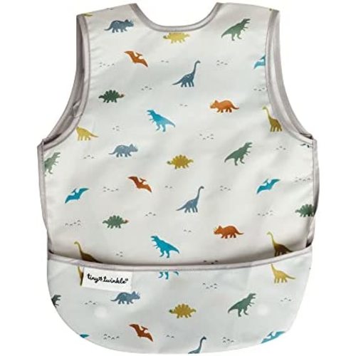 Tiny Twinkle Mess Proof Baby Bib - Waterproof Toddler and Baby Apron Bib - Machine Washable - PFAS and BPA Free