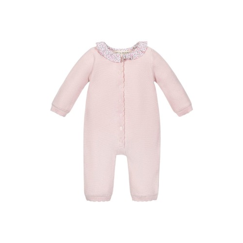 Baby Organic Ruffle Collar Sweater Romper, Infant