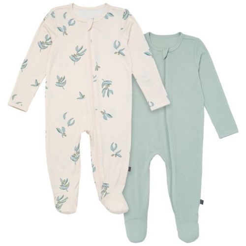 Modern Moments™ by Gerber Baby Neutral 2-Pack Sleep 'N Play With Mittens, Light Beige Olives, Newborn