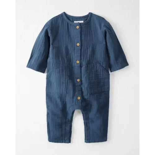 Baby Organic Cotton Gauze Button-Front Jumpsuit - Little Planet | Carter's