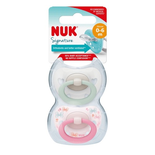 Nuk Signature Soother 0-6Months 2Pack Assorted | Dummies | Baby Bunting AU