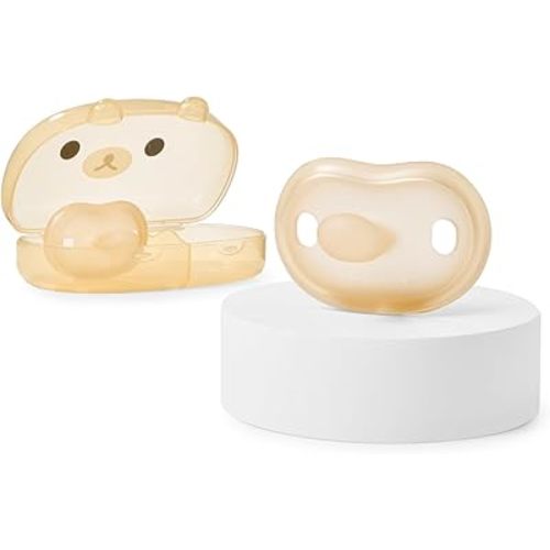Thyseed Newborn Silicone Pacifier, Ultra-Light One-Piece, Sensitive-Skin Shield, for Breastfed Babies, 0-6 Months, BPA-Free, 2 Pack