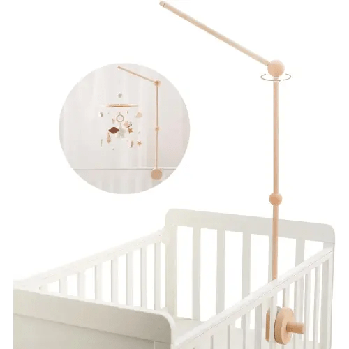 let's make Baby Crib Mobile Arm - 36 Inch Wooden Mobile Arm Upgraded Adjustable Mobile Holder for Crib Mobile Hanger Baby Crib Attachment Nursery Decor