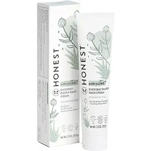 The Honest Company Organic Baby Diaper Rash Cream | Moisturizing + Calming Zinc Oxide Ointment | NSF Certified, Cruelty Free | 2.5 oz