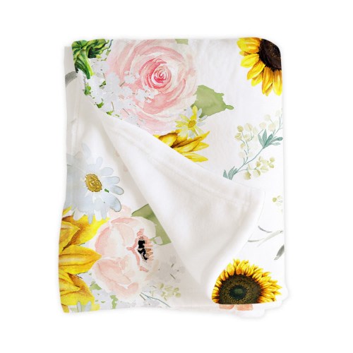 Baby Bedding / Sunflower Nursery / Pink Rose Daisy Peach