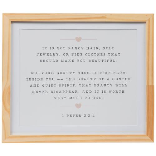 1 Peter 3:3-4 Framed Wall Decor