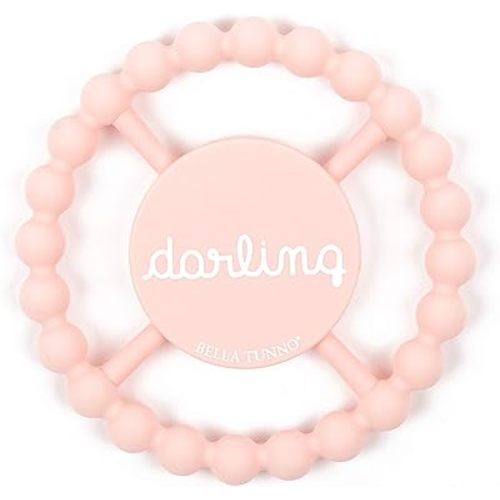 Bella Tunno Happy Teether for Girls– Soft & Easy Grip Baby Girl Teether Toy, Silicone Teether Ring to Help Soothe Gums, Non-Toxic and BPA Free, Darling