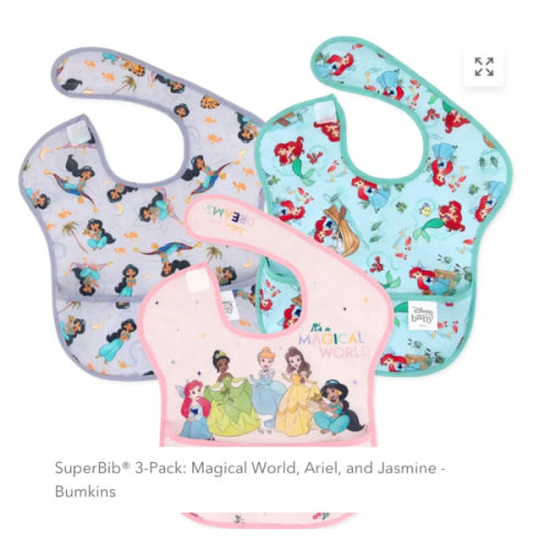 Disney Princess Bibs Magical World Set ft. Ariel and Jasmine | Bumkins