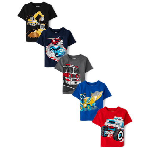 Baby And Toddler Boys Vehicle Graphic Tee 5-Pack - Multi