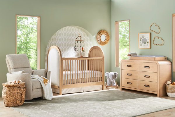 Drew & Jonathan Kids Hidden Hills 5 Pc Light Oak Wood Bedroom Set With Dresser, Crib, Changing Tray | Rooms to Go