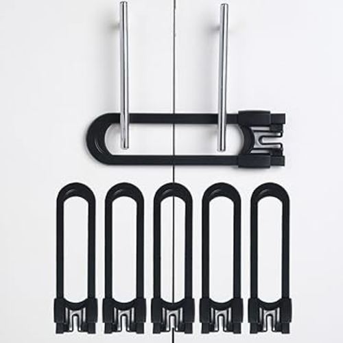 Sliding Cabinet Locks Baby Proofing – Adjustable Child Safety Latches for Knobs & Handles – 6 Pack – No Adhesive Drilling or Tools - Black
