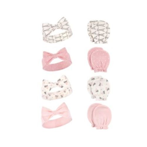 Baby Girls Hudson Cotton Headband and Scratch Mitten Set