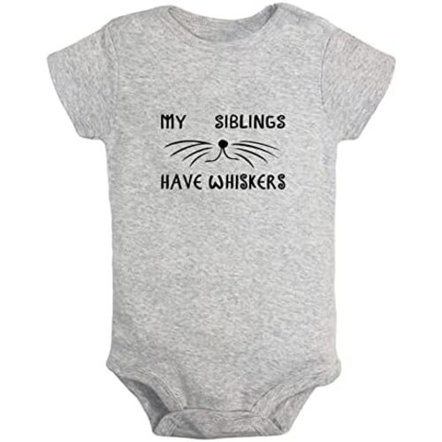 iDzn Babies Unisex My Siblings Have Whiskers Funny Rompers Newborn Bodysuits Infant Jumpsuits Kids Graphic Outfits