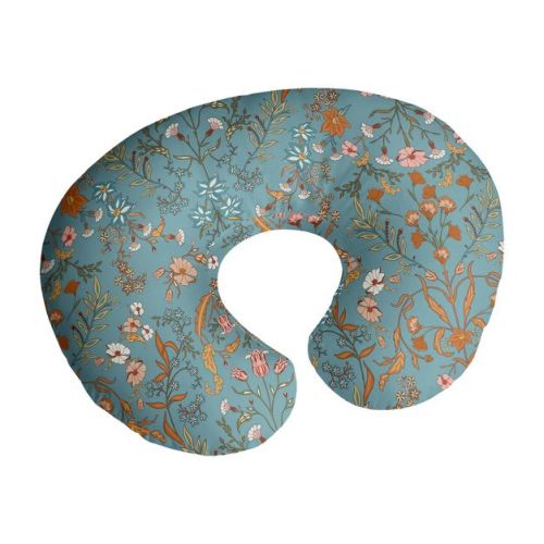 Sweet Jojo Designs Girl Support Nursing Pillow Cover (pillow Not Included) Boho Floral Wildflower Blue Orange And Pink