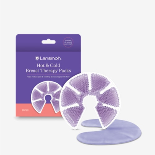 Lansinoh Breast Therapy Packs, Hot and Cold Breast-Pads with 2 Soft Covers, Postpartum Essentials for Nipple Pain Relief, Mastitis, Engorgement, Support for Breastfeeding and Pump Aid, 2 Pack
