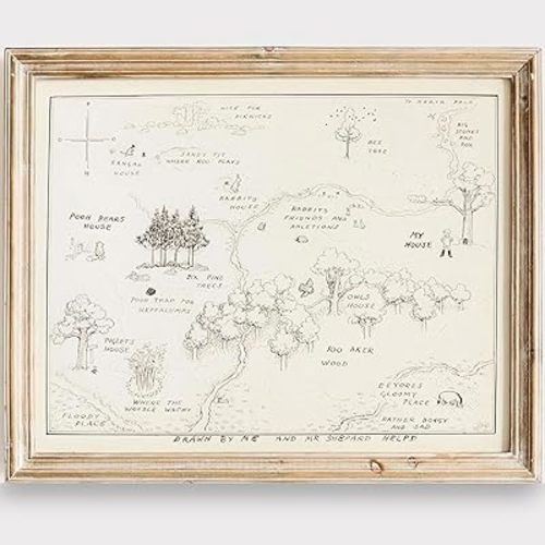 Winnie The Pooh Hundred Acre Wood Map - 8x10 Art Print (Unframed) | Neutral Nursery Decor | Kids Bedroom Wall Decor | A. A. Milne | Boys Room or Girls Room Artwork | Vintage Original Drawing