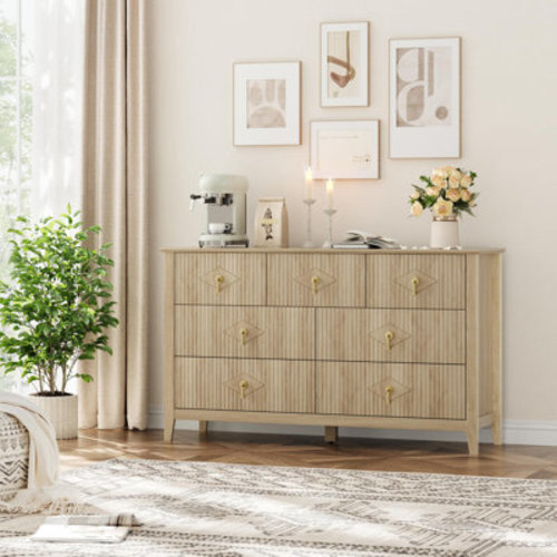 Mercer41 Modern 7-Drawer Dresser for Bedroom, Fluted Wood Chest with Wide Top for TV, TV Stand for Living Room | Wayfair