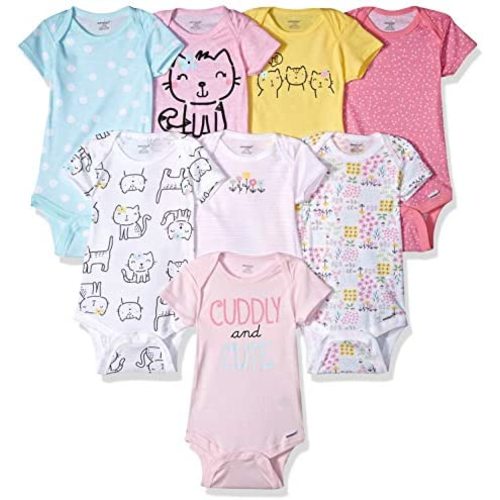 Onesies Brand baby-girls 8-pack Short Sleeve Mix & Match Bodysuits