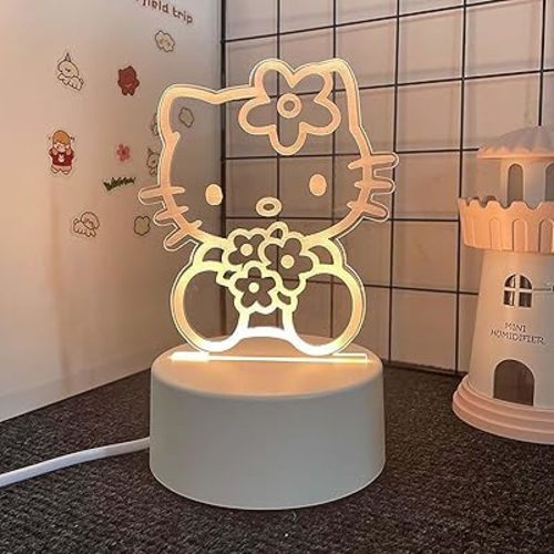 3D Cartoon LED Desk Lamp - 3 Color Change Decor Night Light, Kawaii Acrylic Sleep Light for Women, Teens, Boys, Girls