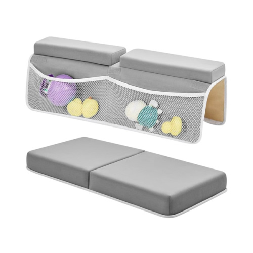 IFNOW Baby Bath Kneeler and Elbow Rest Pad Set - 26'' Extra Long and 2.4'' Thick, Quick Dry Kneeling Pad for Bathing Baby with Knee & Arm Support, Foldable Non-Slip Bathtub Mat with Toys Organizer