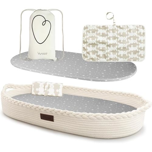 Baby Changing Basket, Portable Diaper Changing Pad, Moses Basket for Newborns, Changing Table Topper for Baby Nursery, Waterproof Travel Pad Cover