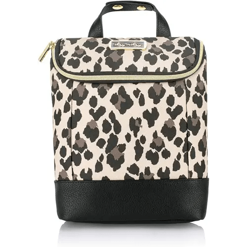 Itzy Ritzy Insulated Bottle Bag – Keeps Bottles Warm or Cool - Holds 3 Bottles & Features Interior Pocket For Ice Pack (Not Included), Leopard