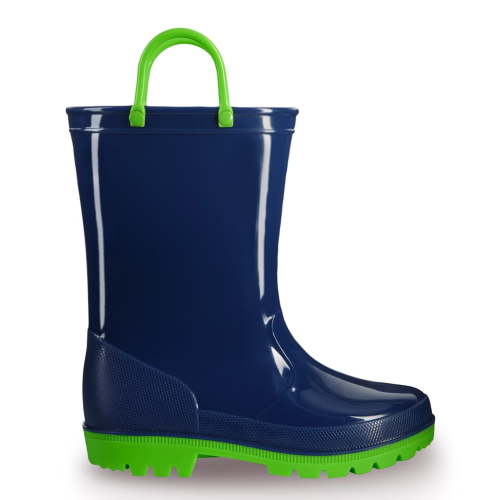 EUXTERPA Toddler Kids Waterproof Rain Boots Boys Girls Navy Boots with Handles Toddler Size 6
