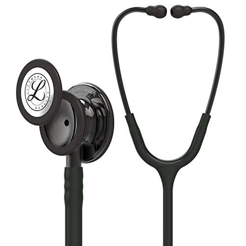 3M Littmann Classic III Monitoring Stethoscope, 5811, More Than 2X as Loud, Weighs Less, Stainless Steel Smoke-Finish Chestpiece, 27" Black Tube, Smoke Stem, and Headset