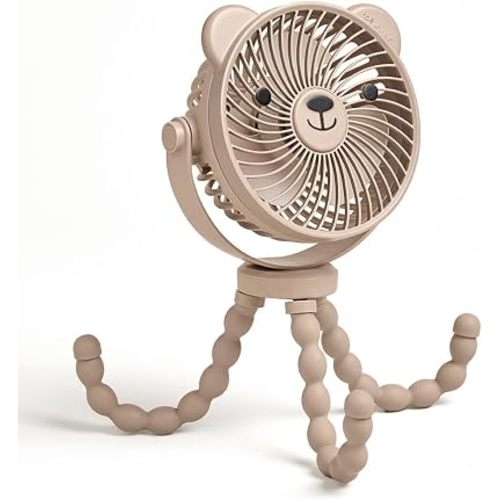 Itzy Ritzy Baby Stroller Fan, Rechargeable Fan with Wraparound Legs (Bear)