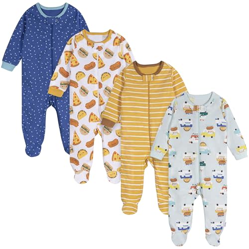 Onesies Brand Baby Boys' 4-Pack Sleep 'N Play Footies