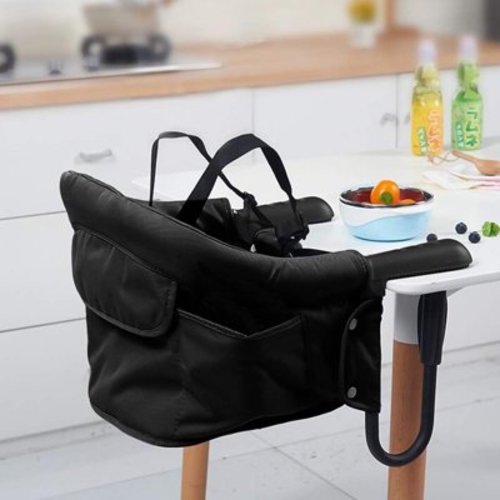 Hook On Chair, Fast Table Chair, Fold-Flat Storage Portable, Clip on Table High Chair, Removable Seat for Home and Travel, Black