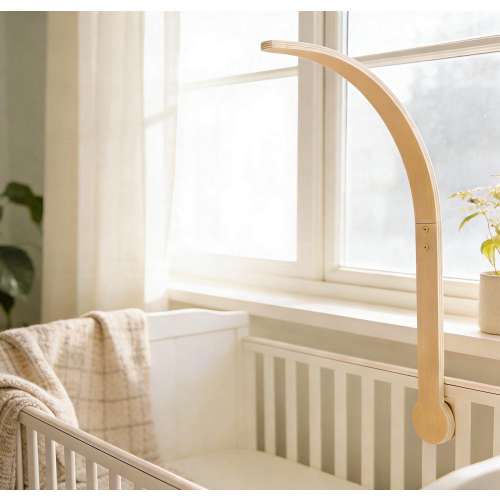Personalized Mobile Arm, Wooden Nursery Mobile Holder, Minimalist Baby Bed Bell Hanger,  Nursery Decor, Baby Shower Gift for Grandson Nephew
