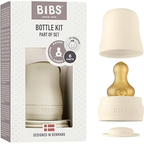 BIBS Bottle Kit - Part of Set. Mix and Match with BIBS Glass Bottles in Different Sizes, Bottle Kit Color - Part of Set, Ivory
