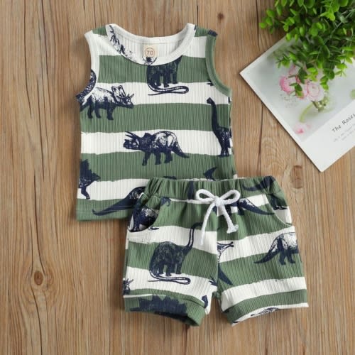 Dinosaur Tank Top and Shorts Set